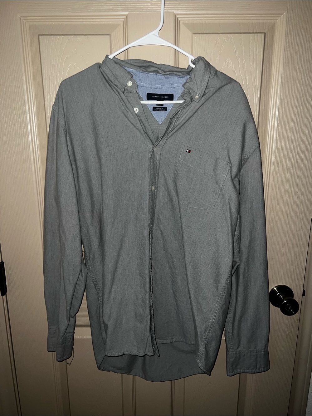 Tommy Hilfiger Men's Gray Button-Up Shirt